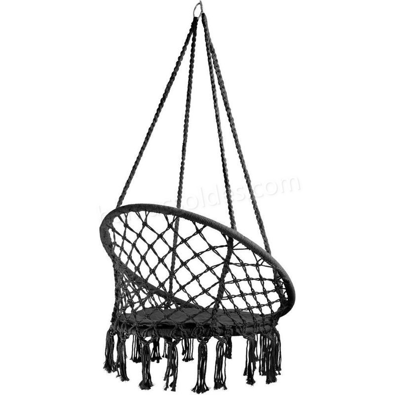 Soldes en ligne Fauteuil suspendu ELISA hamac meuble jardin diamètre 80 cm noir - Noir - -2