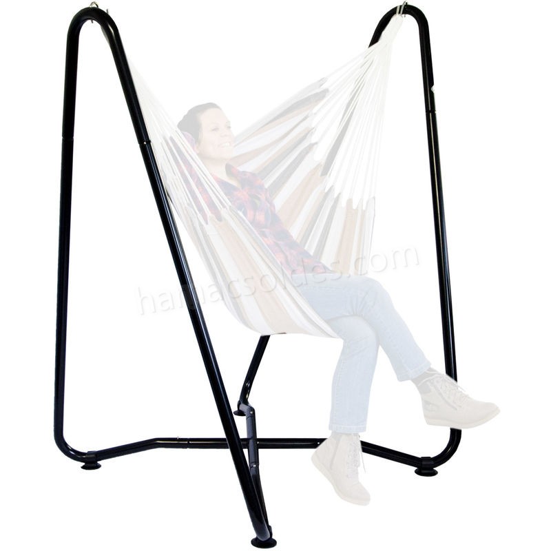 Soldes en ligne AMANKA Support pour fauteuil suspendu 155 cm | Soutien pour accrocher balancelle et chaises suspendues | en Acier couleur Noir | Poids max supporté 150 kg | pour internes et externes - -0