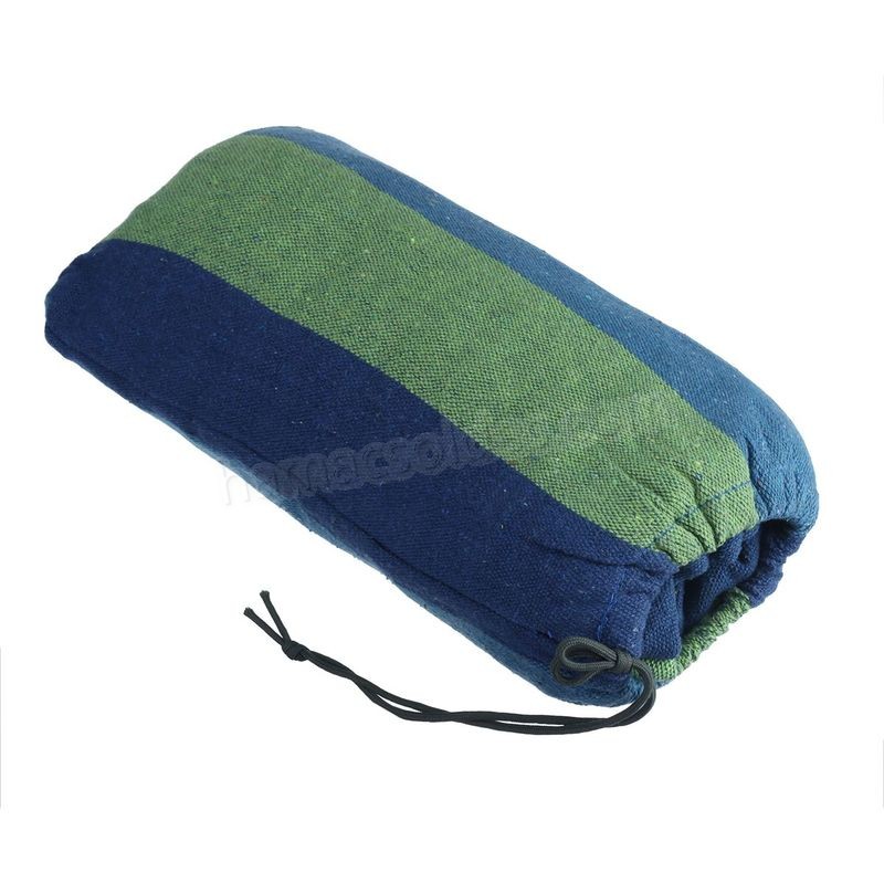 Soldes en ligne Hamac en tissu de coton Chaise de l'air Chaise pivotante suspendue pour le camping en plein air Bleu - -3