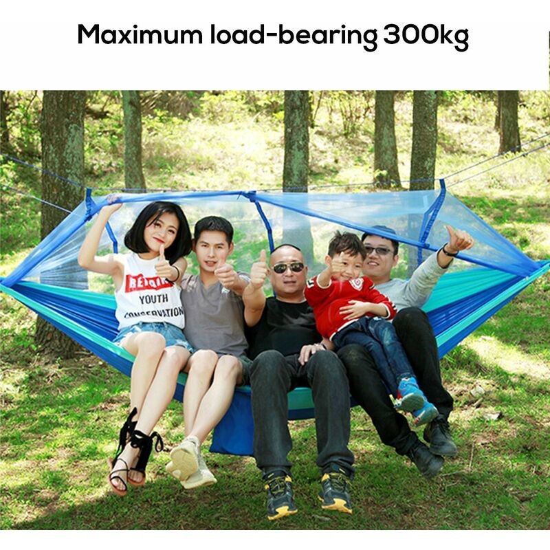 Soldes en ligne Voyage en plein air Camping hamac suspendu lit moustiquaire capacit¨¦ 300 kg (camouflage, avec moustiquaire) - -1