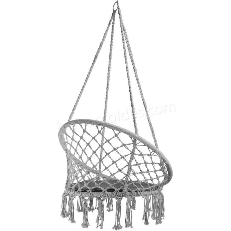 Soldes en ligne Fauteuil suspendu ELISA hamac meuble jardin diamètre 80 cm gris - Gris - -2