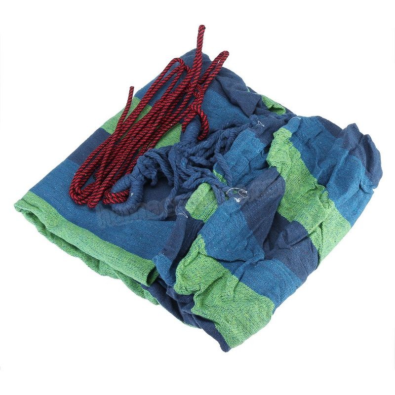Soldes en ligne Hamac en tissu de coton Chaise de l'air Chaise pivotante suspendue pour le camping en plein air Bleu - -4
