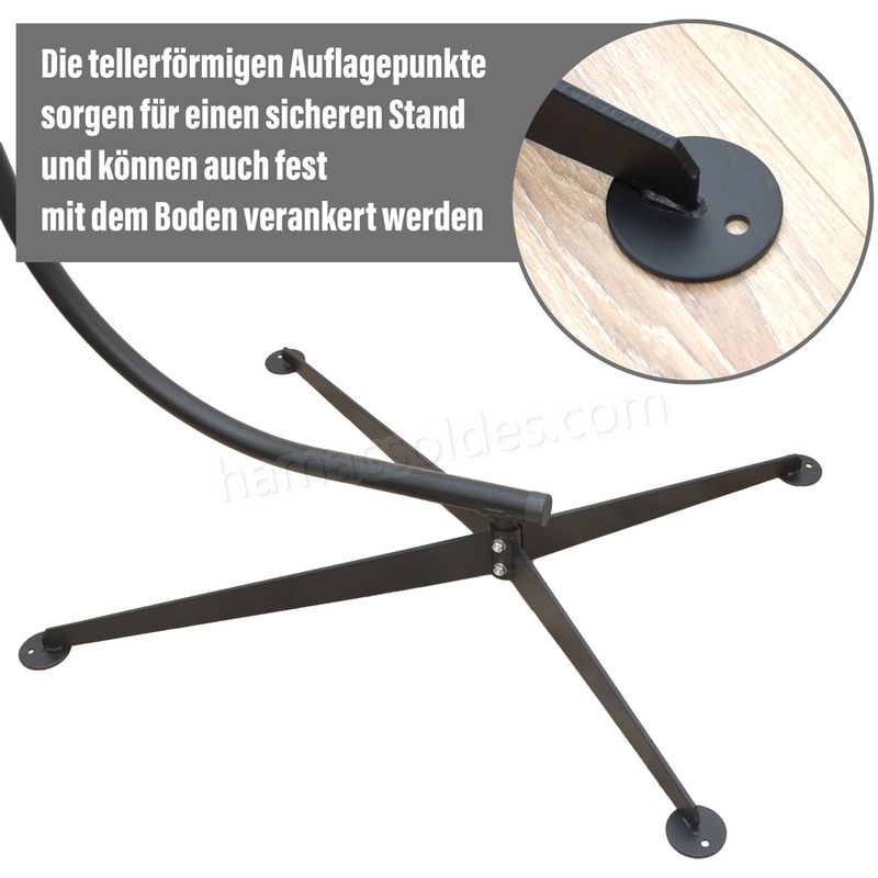 Soldes en ligne AMANKA Support pour fauteuil suspendu 205cm Soutien en acier pour accrocher balancelle et chaises suspendues poids max 150kg métal noir - -4