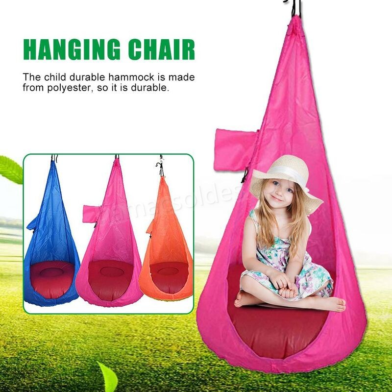 Soldes en ligne 60 kg Portable enfants enfant hamac chaise suspendus balançoire siège maison extérieur intérieur jardin voyage rose rose - -1