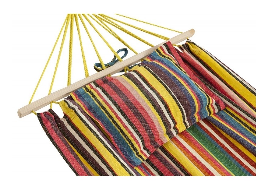 Soldes en ligne Toile de hamac 200 x 100 cm avec support et cordages - Multicolore - -2