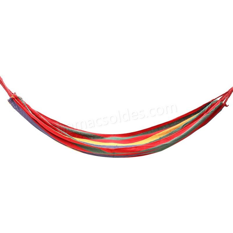 Soldes en ligne Suspendu hamac 260x80cm avec coton corde ext¨¦rieure camping lit toile rouge - -2