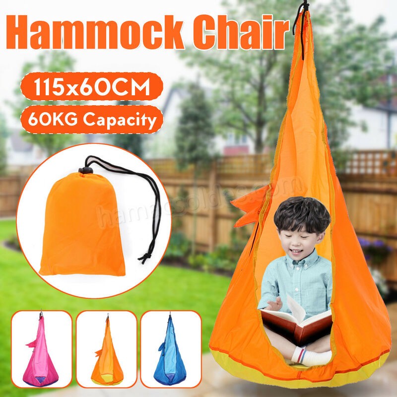 Soldes en ligne 60 kg Portable enfants enfant hamac chaise suspendus balançoire siège maison extérieur intérieur jardin voyage rose rose - -0