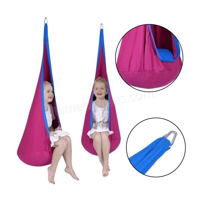 Soldes en ligne COSTWAY Enfants Chaise hamac suspendue siège balançoire crochet intérieur/extérieur - -0