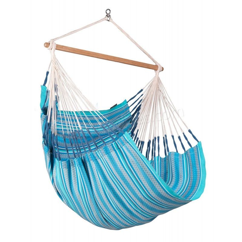 Soldes en ligne Habana Azure - Chaise-hamac Comfort en coton bio - Bleu / turquoise - -0