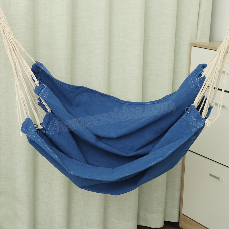 Soldes en ligne Chaise hamac suspendue portable balançoire épaissir porche siège jardin Camping en plein air Patio voyage (bleu, 01 bleu sans oreiller) - -2