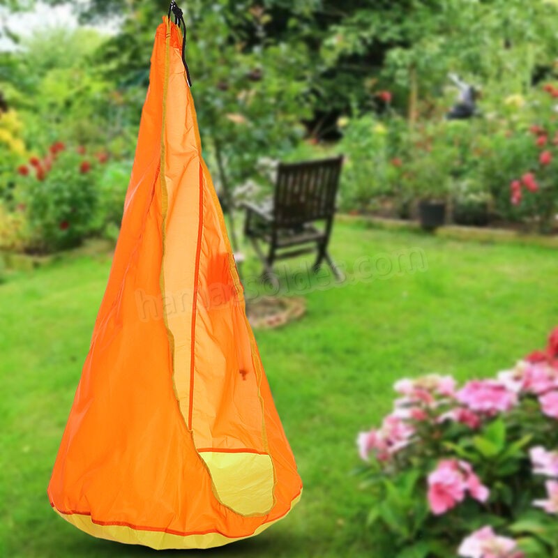 Soldes en ligne 60 kg Portable enfants enfant hamac chaise suspendus balançoire siège maison extérieur intérieur jardin voyage orange Orange - -2