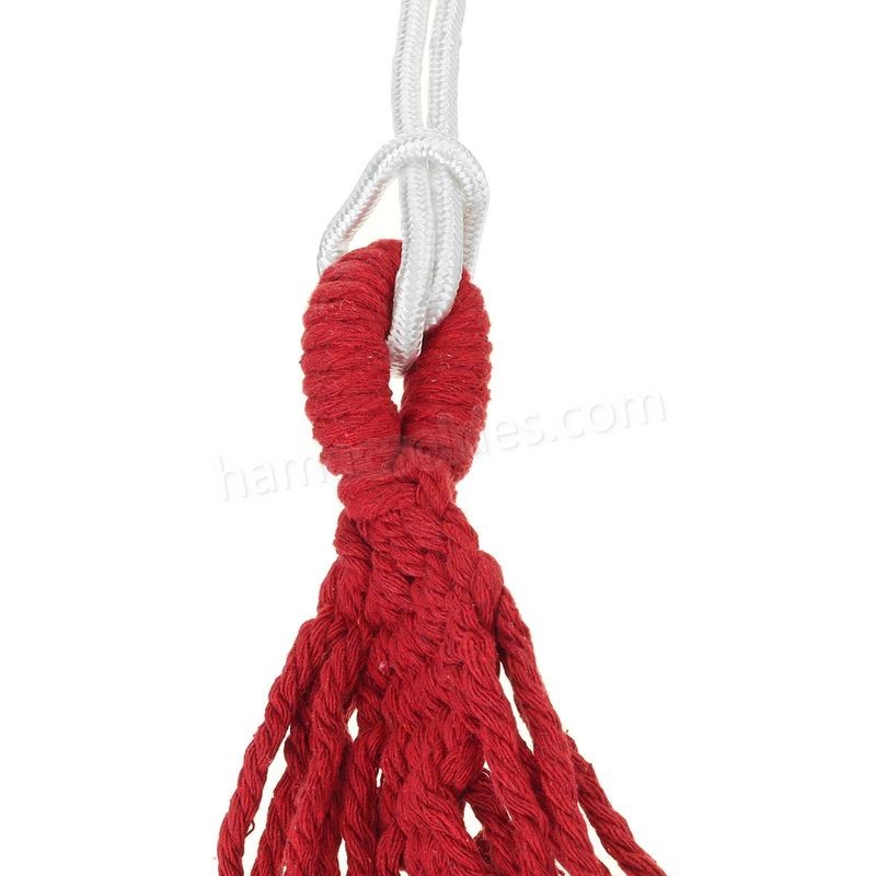 Soldes en ligne Suspendu hamac 260x150cm avec coton corde extérieure camping lit toile rouge - -2
