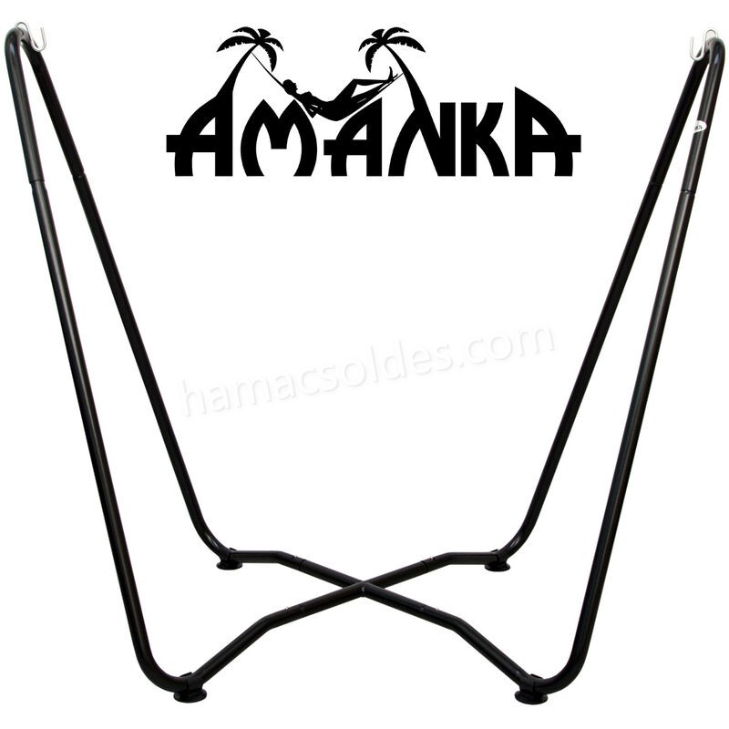 Soldes en ligne AMANKA Support pour fauteuil suspendu 155 cm | Soutien pour accrocher balancelle et chaises suspendues | en Acier couleur Noir | Poids max supporté 150 kg | pour internes et externes - -2