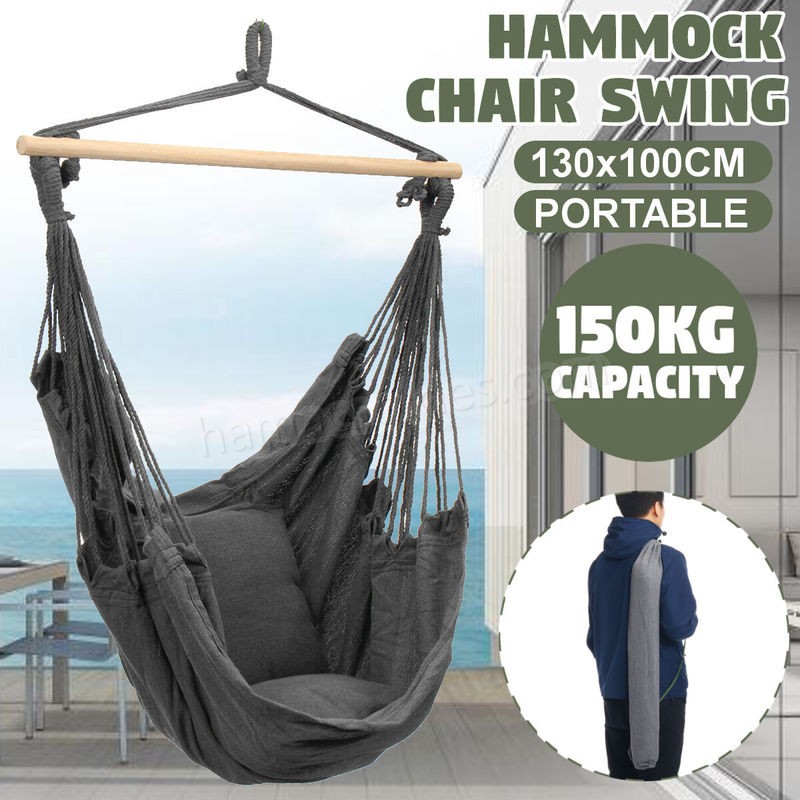 Soldes en ligne Hamac Chaise Suspendue Balançoire Intérieure Gland De Camping En Plein Airtype 1 avec oreiller - -0