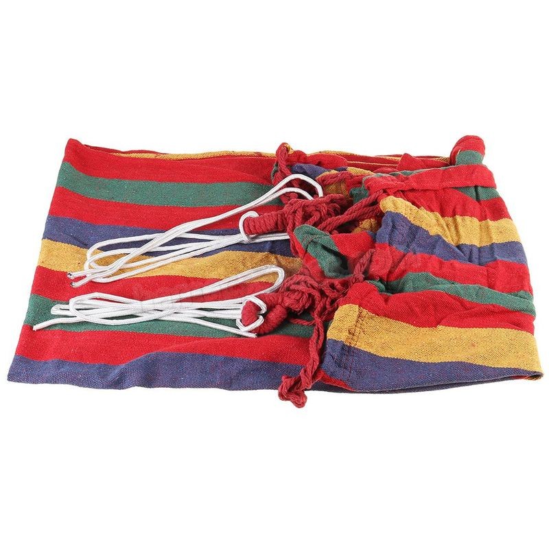 Soldes en ligne Suspendu hamac 260x80cm avec coton corde ext¨¦rieure camping lit toile rouge - -1