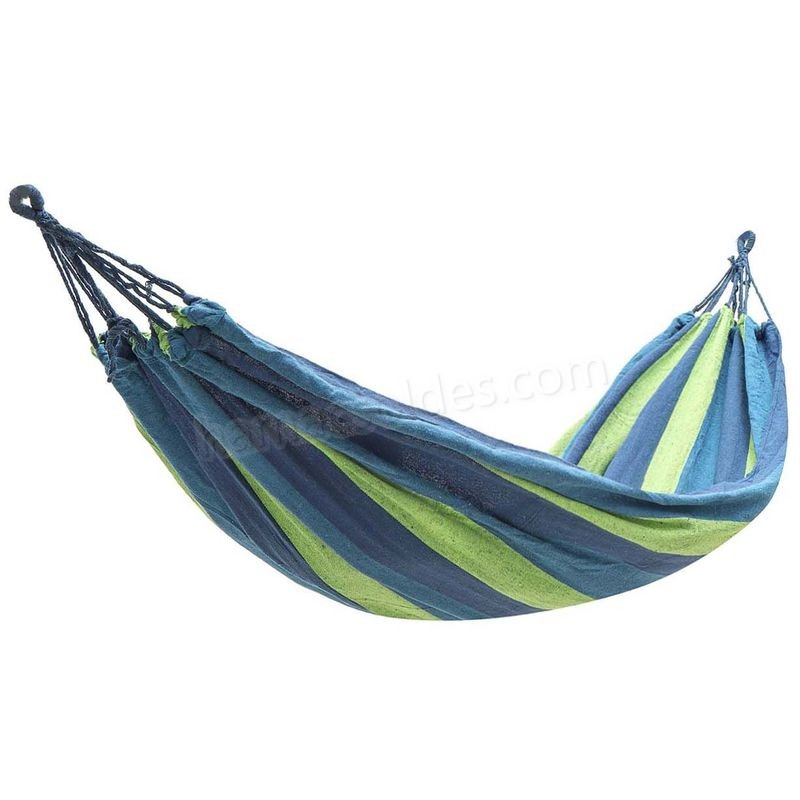 Soldes en ligne Hamac en tissu de coton Chaise de l'air Chaise pivotante suspendue pour le camping en plein air Bleu - -0