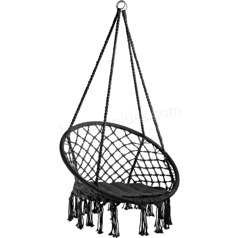 Soldes en ligne Fauteuil suspendu ELISA hamac meuble jardin diamètre 80 cm noir - Noir - -0