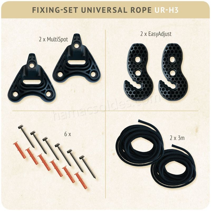 Soldes en ligne Universal Rope Black - Fixation multi-surface pour hamacs - Noir / gris - -1