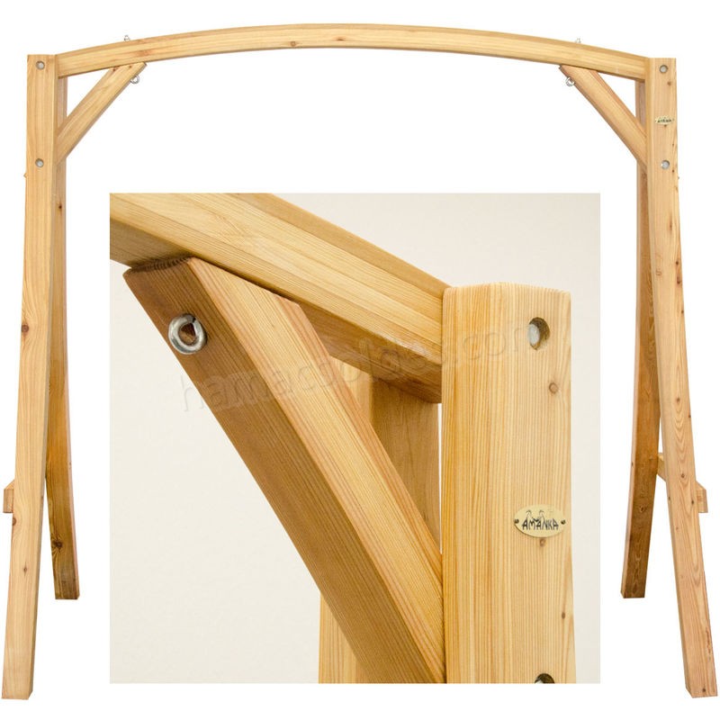 Soldes en ligne SUPPORT en bois de mélèze pour balancelles env 205x105x198cm | pour l'intérieur et l'extérieur de la maison | SIÈGE NON INCLUS - -2