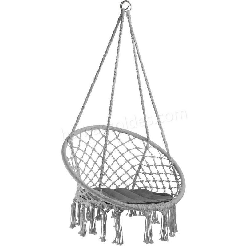 Soldes en ligne Fauteuil suspendu ELISA hamac meuble jardin diamètre 80 cm gris - Gris - -0