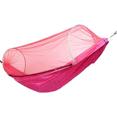 Soldes en ligne Lit hamac suspendu extérieur portable balançant anti-moustiquaire Camping voyage fleur rouge rouge