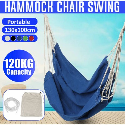 Soldes en ligne Chaise hamac suspendue portative Swing épaissir le siège de porche de jardin de camping en plein air Patio Travel (noir, 01 noir sans oreiller)