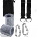 Soldes en ligne Kit de harnais de suspension pour hamac avec 2 mousquetons robustes et anneaux en D, peut supporter jusqu'à 550 kg avec sac de rangement, coussin de protection d'arbre - 1