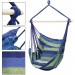 Soldes en ligne Hamac de jardin extérieur chaise suspendue balançoire bleu/vert avec 2 coussins - 1