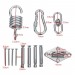 Soldes en ligne Kit de suspension pour chaise hamac, ressort pivotant, mousqueton, montage au plafond - 12 pièces LAVENTE - Argent - 1