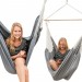 Soldes en ligne AMANKA Hamac 185x130cm EXTRA-SÛR Siège Suspendu balançoire en coton XXL grande chaise suspendue en toile max 150kg Gris - 4