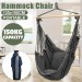 Soldes en ligne Chaise hamac suspendue portable balançoire épaissir porche siège jardin Camping en plein air Patio voyage avec oreiller gris Avec oreillers - 0